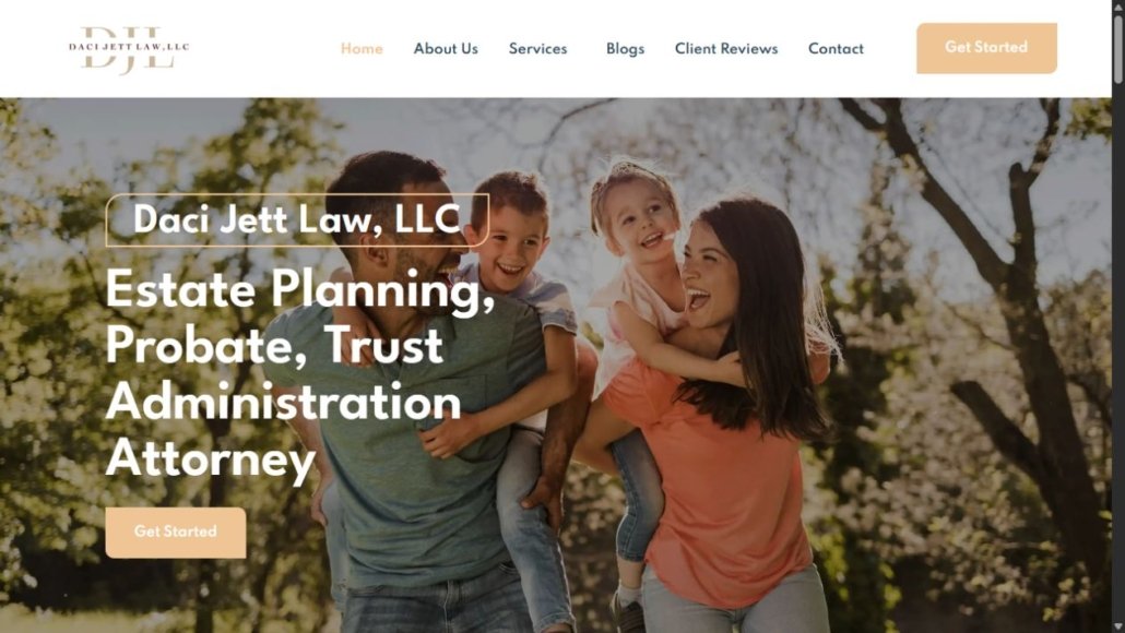 Daci Jett Law estate planning website homepage