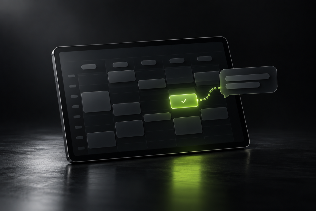 Calendar slot booked automatically from a text message conversation